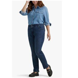 EUC ~ Lee Women's Plus Size Ultra Lux Comfort With Flex Motion Straight Leg Jean